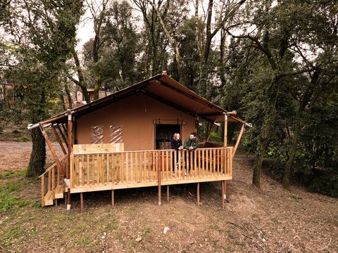 Tente en toile et en bois 5 personnes - Tente Lodge Prestige Plus 2 Ch - 5 Pers