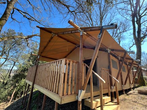 Tente en toile et en bois 5 personnes - Tente Lodge Prestige Plus 2 Ch - 5 Pers