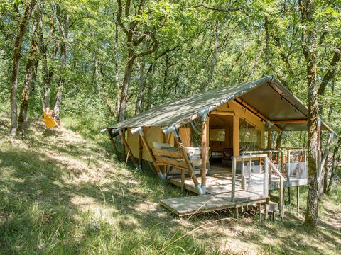 TENTE TOILE ET BOIS 3 personnes - Shimoni - 16 m² + terrasse 12 m²