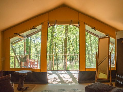 TENTE TOILE ET BOIS 3 personnes - Shimoni - 16 m² + terrasse 12 m²