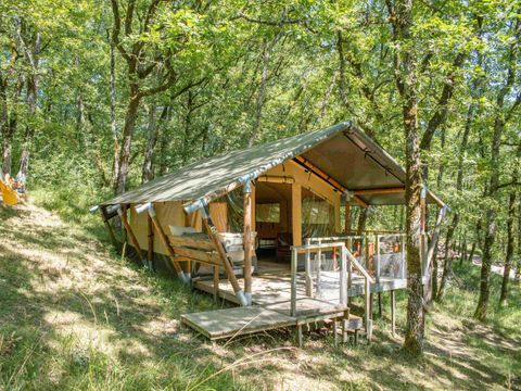 TENTE TOILE ET BOIS 3 personnes - Shimoni - 16 m² + terrasse 12 m²