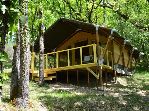 TENTE TOILE ET BOIS 3 personnes - Shimoni - 16 m² + terrasse 12 m²