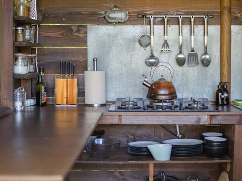 TENTE TOILE ET BOIS 7 personnes - Tente Lodge Mont Kenya - 35 m² + 7.5 m² + terrasse 15 m²