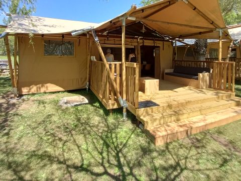 TENTE TOILE ET BOIS 6 personnes - Lodge