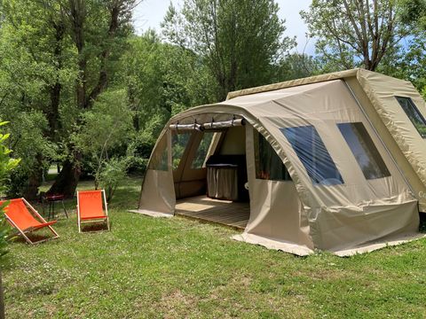TENTE TOILE ET BOIS 5 personnes - Coco Sweet (2 chambres + auvent XXL)