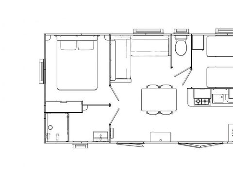 Mobilhome 8 personnes - 4 chambres Tribu Premium 66m² - climatisation / lave vaisselle