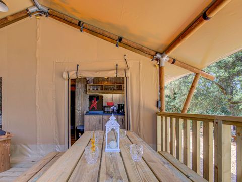 TENTE TOILE ET BOIS 6 personnes - LODGE PREMIUM BOIS et TOILE