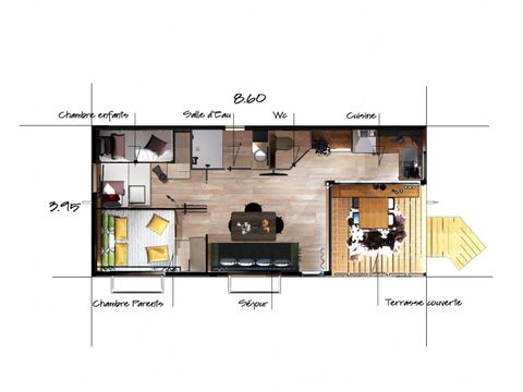 CHALET 5 personnes - Cottage Bohême Climatisé Premium