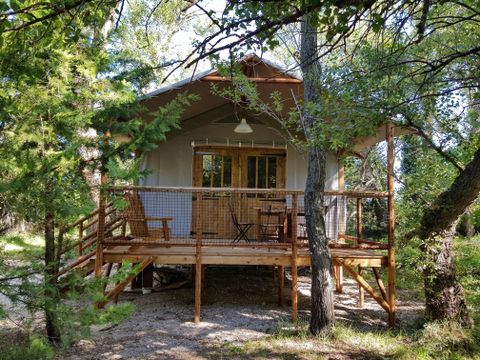 TENTE TOILE ET BOIS 5 personnes - CABANE LODGE 2 chambres