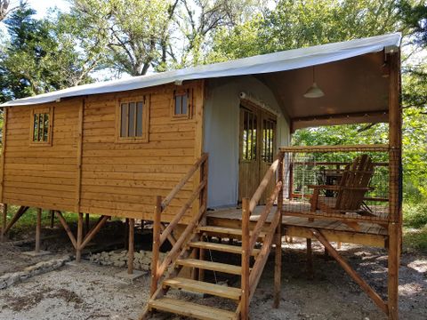 TENTE TOILE ET BOIS 5 personnes - CABANE LODGE 2 chambres