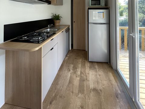 MOBILHOME 4 personnes - Premium 29 m² 2 chambres terrasse semi-couverte + climatisation + LV   L