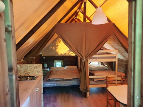 Tente en toile et en bois 5 personnes - Amazone Lodge, sans sanitaires