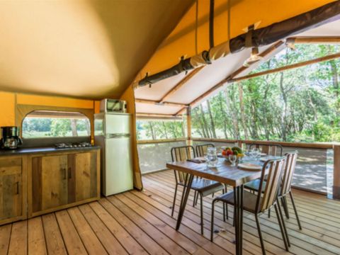 TENTE TOILE ET BOIS 5 personnes - Lodge Safari Nature (sans sanitaires)