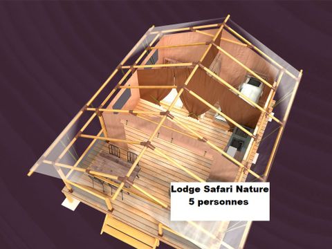 TENTE TOILE ET BOIS 5 personnes - Lodge Safari Nature (sans sanitaires)