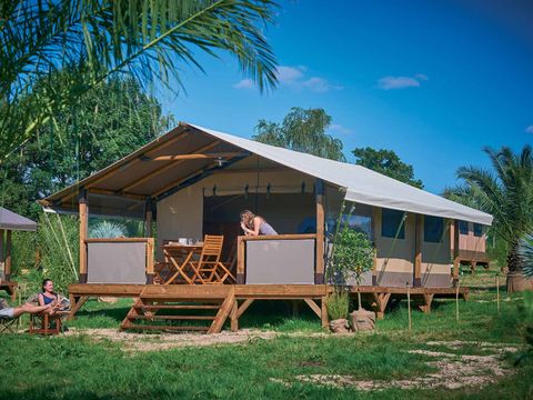 TENTE TOILE ET BOIS 5 personnes - Lodge Safari Nature (sans sanitaires)