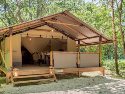 TENTE TOILE ET BOIS 5 personnes - Lodge Safari Nature (sans sanitaires)