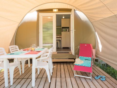 TENTE TOILE ET BOIS 4 personnes - Coco Sweet 16m² - sans sanitaires  TENTE TOILE ET BOIS 4 personnes - Coco Sweet 16m² - sans sanitaires