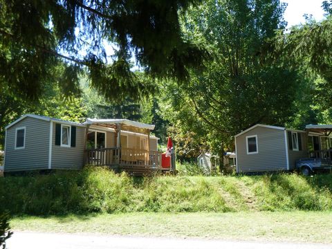 MOBILHOME 6 personnes - Mobil-home Orchidée Grand Confort 35m² - 2 chambres + terrasse couverte + CLIM + TV + LV 1/6 pers