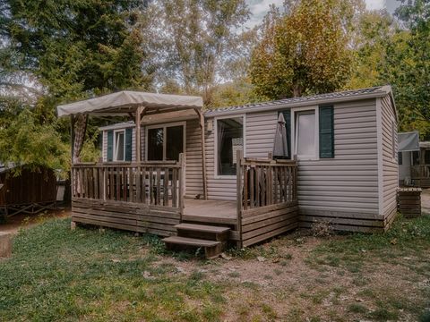 Mobilhome 1/6 personnes - Orchidée Grand Confort 35m² - 2 chambres - Terrasse couverte - CLIM - TV - Lave-vaisselle
