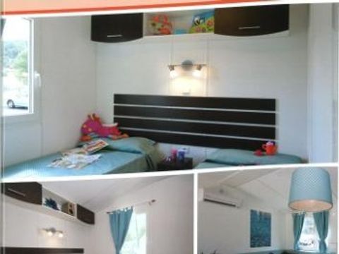 MOBILHOME 6 personnes - Mobil-home Orchidée Grand Confort 35m² - 2 chambres + terrasse couverte + CLIM + TV + LV 1/6 pers