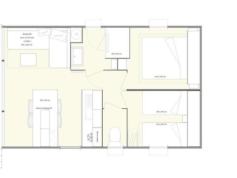 MOBILHOME 6 personnes - Mobil-home O'hara Confort 25 m² - 2 chambres + Terrasse couverte + TV 4/6 pers