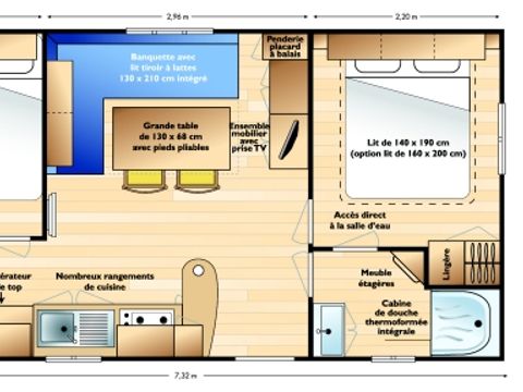 MOBILHOME 6 personnes - Mobil-home Mercure Confort 28m² - 2 chambres + terrasse couverte 4/6 pers