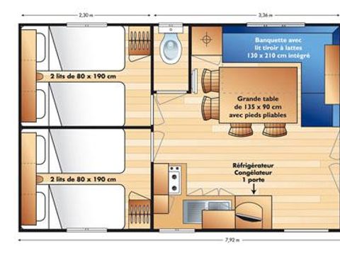 MOBILHOME 8 personnes - Mobil-home Titania Confort 32m² - 3 chambres + terrasse couverte 6/8 pers