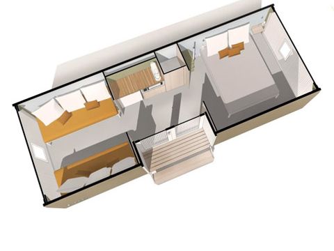 Bungalow toilé 2/4 personnes - Coco Sweet 16m² - 2 chambres - Sans sanitaires - Bord de rivière