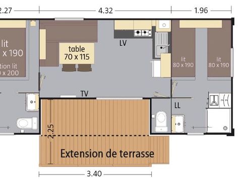 MOBILHOME 5 personnes - DIAMOND climatisé DIMANCHE