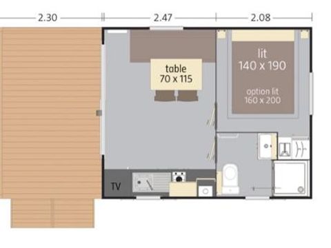 MOBILHOME 2 personnes - COCOON climatisé DIMANCHE