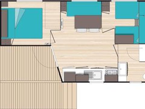 MOBILHOME 4 personnes - Confort  Climatisation  28m² - 2 CH