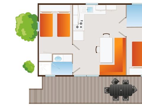 MOBILHOME 6 personnes - Confort 4/6 pers. 2 ch.