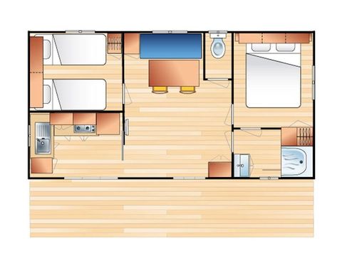 MOBILHOME 6 personnes - Confort Natura 4/6 pers. 2 ch.