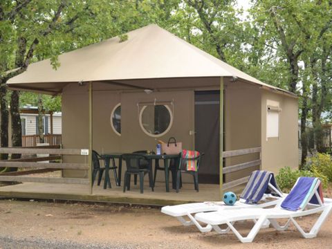 TENTE TOILE ET BOIS 4 personnes - Tente lodge 4 pers. 2 ch.