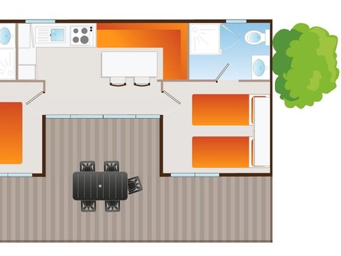 MOBILHOME 6 personnes - Prestige 4/6 pers. 2 ch.
