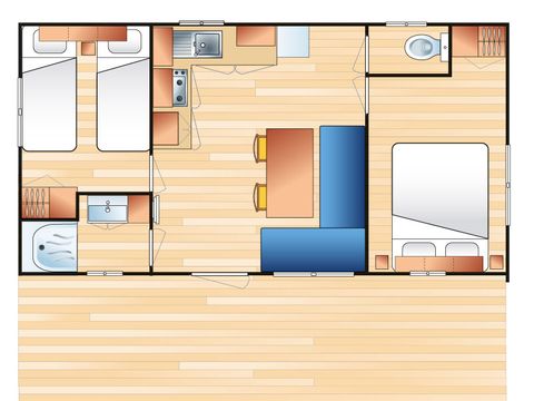 MOBILHOME 6 personnes - Confort 4/6 pers. 2 ch.