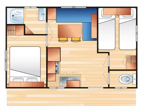 MOBILHOME 4 personnes - Confort Moon 4 pers. 2 ch