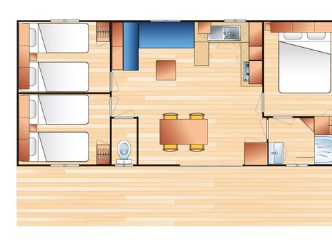 MOBILHOME 6 personnes - Confort 6 pers. 3 ch.