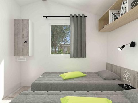 MOBILHOME 7 personnes - 30m² Confort (2ch - 5/7pers.) + Clim + Terrasse couverte