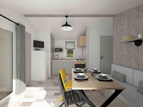 MOBILHOME 7 personnes - Family 32m² Premium (3ch - 7pers.) + Clim + LV + Terrasse couverte