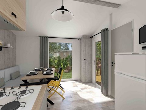 MOBILHOME 7 personnes - Family 32m² Premium (3ch - 7pers.) + Clim + LV + Terrasse couverte