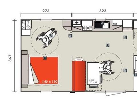 MOBILHOME 4 personnes - Cottage PMR L'HELIOS - climatisé - 2 chambres - S