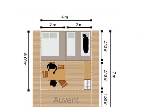 TENTE 5 personnes - Tente Cahors (sans sanitaire)