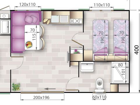 Mobilhome 5 personnes - Ciclamino