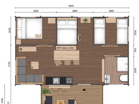Tente en toile et en bois 6 personnes - Safari Dreamer Plus