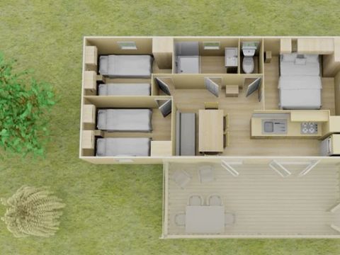 MOBILHOME 6 personnes - Classic | 3 Ch. | 6 Pers. | Terrasse surélevée | Clim.