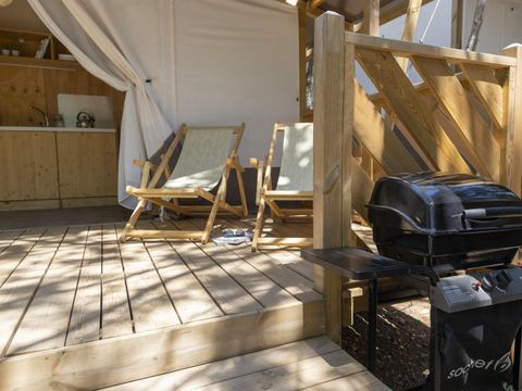 Tente en toile et en bois 5 personnes - Hu glamp Smart