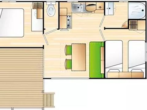 Mobilhome 6 personnes - 3 Pièces 4/6 Personnes