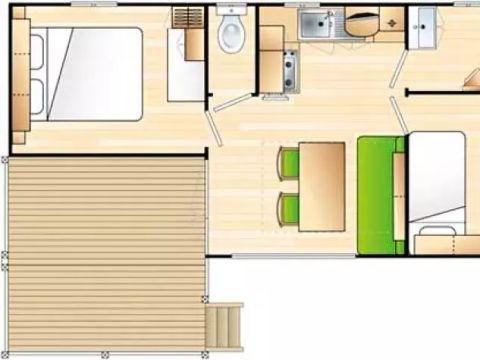 Mobilhome 6 personnes - 3 Pièces 4/6 Personnes;