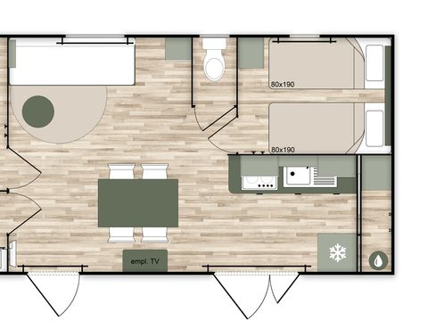 MOBILHOME 4 personnes - Mobil home Grand Confort 33m² - 2 chambres